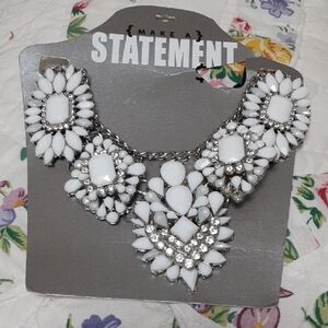 Statement White Necklace